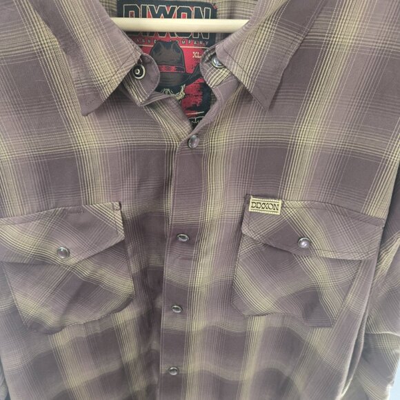 Dixxon The Wyatt Brown Plaid Bamboo Blend Button Down Long Shirt XL - Picture 12 of 13